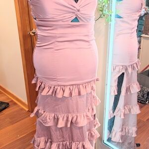 Altar'd State Blush Maxi Dress with Ruffles